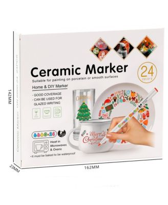 24 Colors Ceramic Marker, Acrylic Paint Pens for DIY, Ceramic Painting, Wood, Rock Paint and Glass Drawing