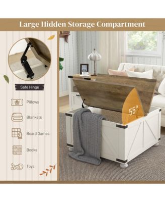 Farmhouse Table with Storage, Large Square Table