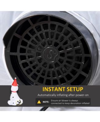 6ft Tall Lighted Inflatable Christmas Dog Santa Hat Yard Decor