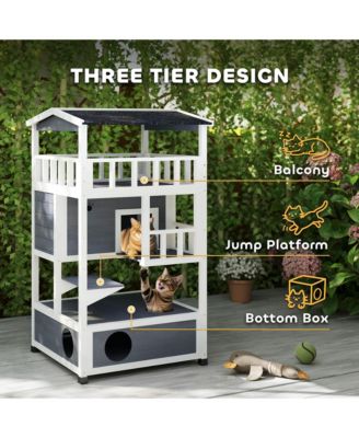 Feral Cat House, Outdoor Kitten Condo, w/ Asphalt Roof, Escape Door