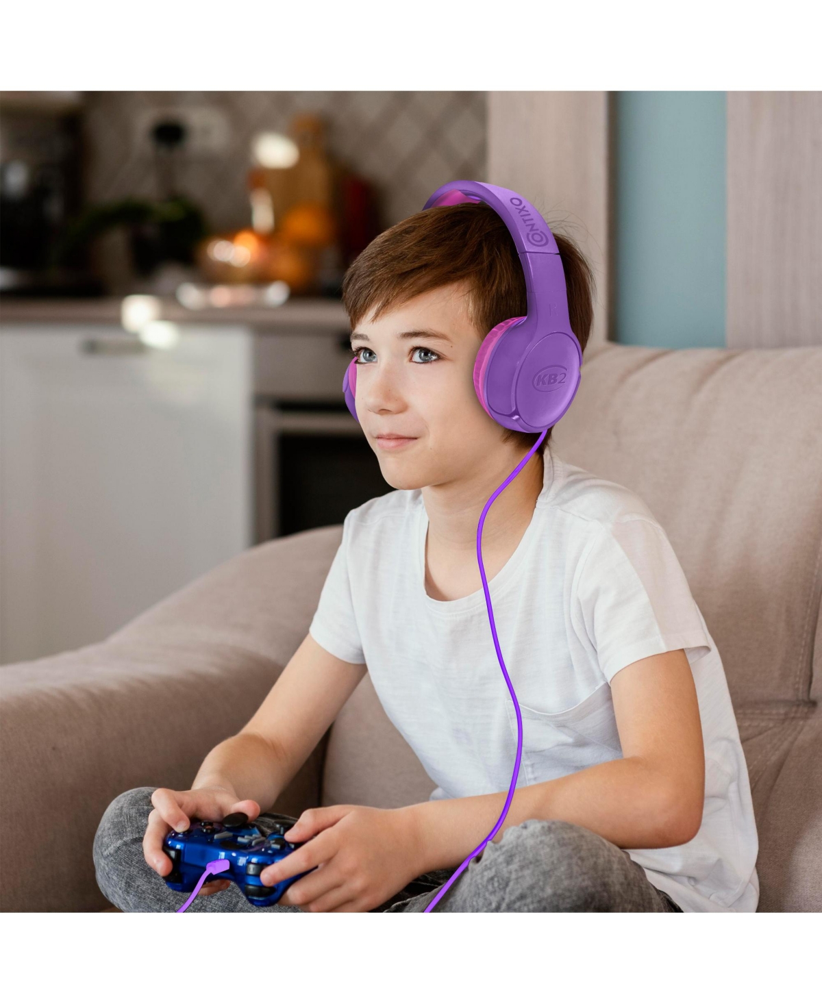 Contixo - KB2 Kids Bluetooth Wireless Headphones -Volume Safe Limit 85db -On-The-Ear Adjustable Headset