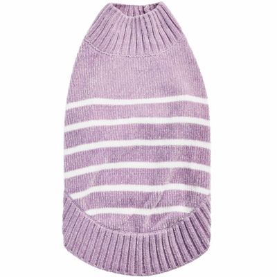 Ultra-soft Chenille Classy Striped Tutleneck Dog Sweater