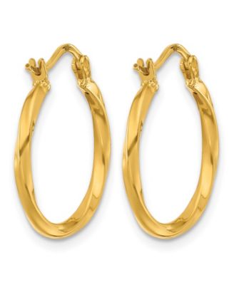 Twisted Hoop Earrings in 24k Yellow Gold