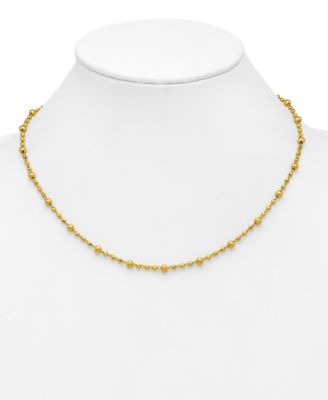 Beaded Chain Necklace in 24k Yellow Gold