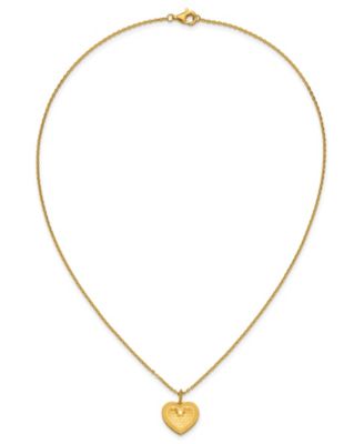 Heart Cable Chain Pendant Necklace in 24k Yellow Gold