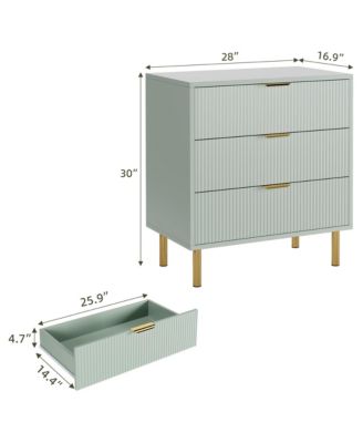 3 Drawer Dresser for Bedroom, Large Nightstand Chest of Drawers, Modern Wood Storage Dresser Organizer