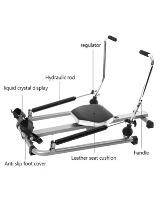 Dual Hydraulic Rowing Machine, Adjustable Resistance with 360° Swivel Arms, LCD Display & Foldable Design