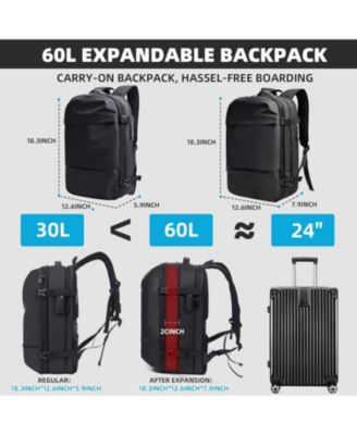 Vacuum Compression Travel Backpack, 60L Expandable VacPack with Pump, Ideal for Business Laptop Travel (Electric Air Pump Included)
