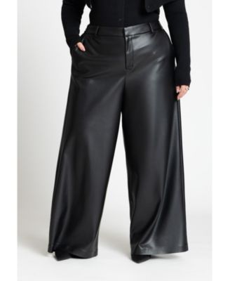 Women's Wide Leg Faux Leather Pant