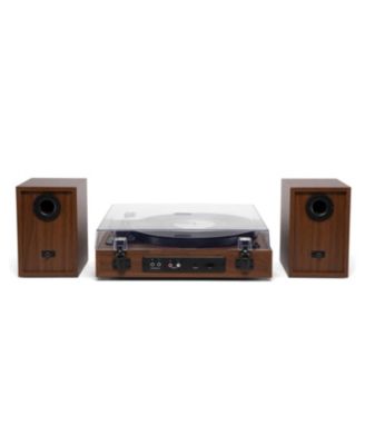 Harmony Bluetooth Turntable System with Speakers, Walnut