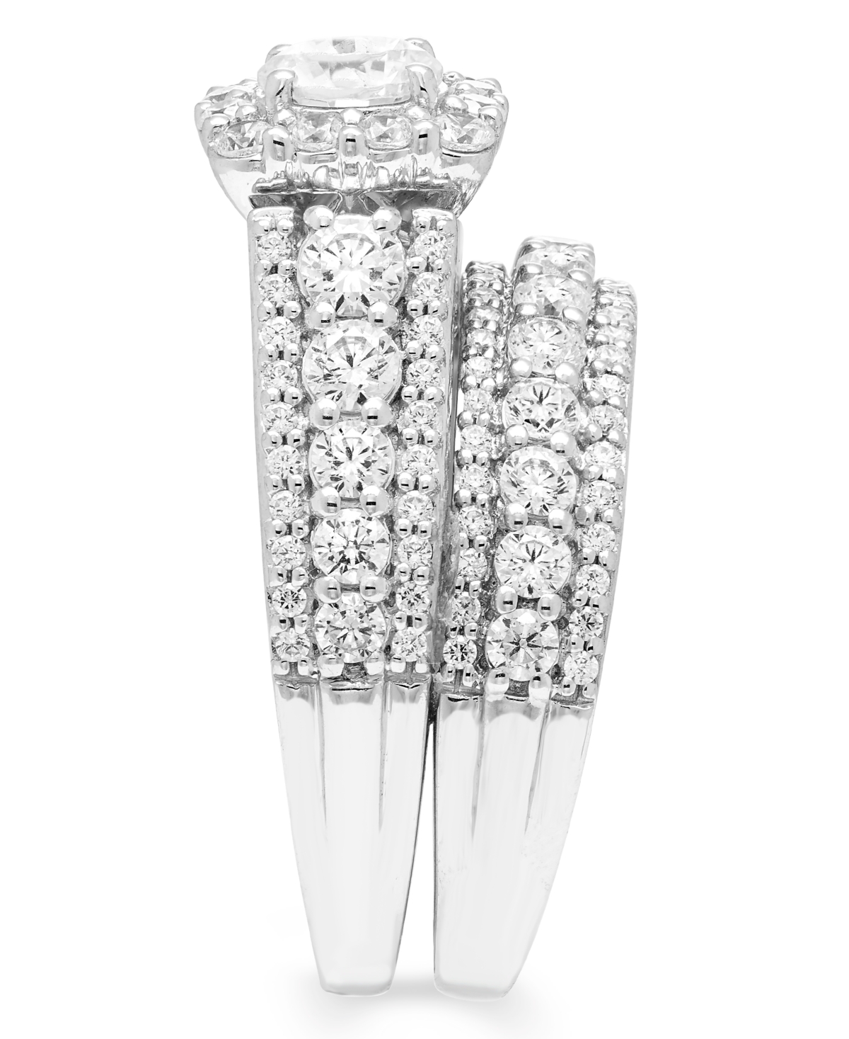 Macy's Diamond Halo Bridal Ring Set (2 ct. t.w.) in 14k White Gold