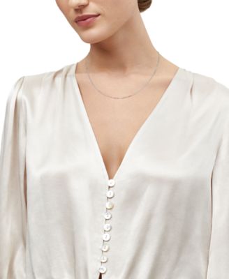 Solid Box Chain Necklace in 14k White Gold