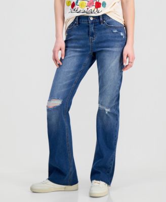 Juniors' Ripped Bootcut Jeans
