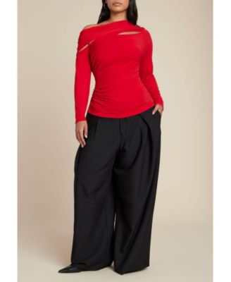 Women's Sliced Asym Neck Top