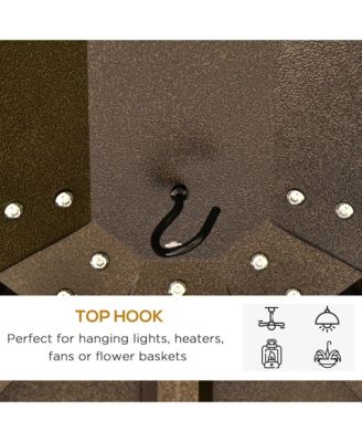 10'x12' Hardtop Gazebo, Mesh, Curtains, Steel Slat Canopy,