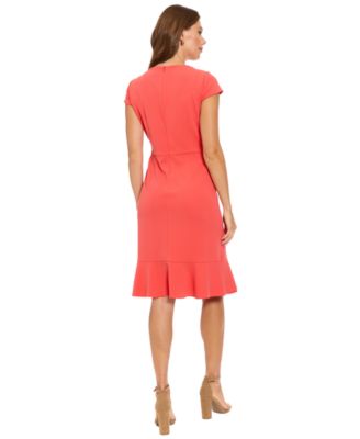 Women's Faux-Wrap Ruffle-Trim Dress