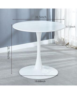 31.5" White Tulip Dining Table for 2-4 People