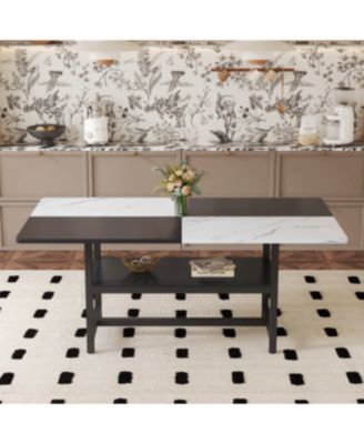 Streamdale 71" Black and White Checkered Table
