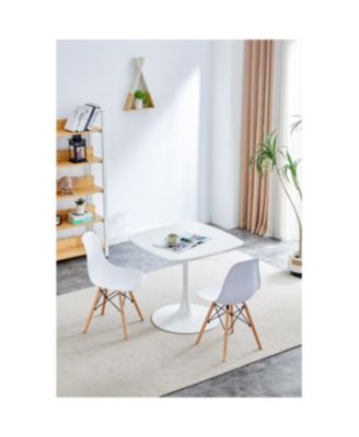 Streamdale White Square Tulip Table (24") for 2-3 Person, Small Dining/Kitchen Table