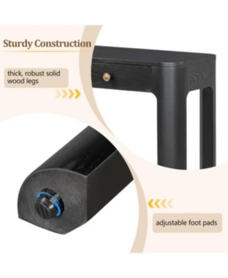 Streamdale Rustic Console Table with Curved Corners, 3 Drawers