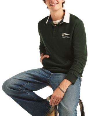Men's Regular-Fit Kangaroo Pocket Polo Sweatshirt