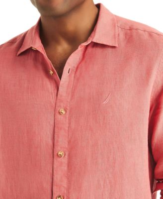 Men's Classic-Fit Spread-Collar Linen Shirt