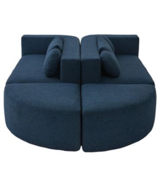 Streamdale Boneless Couch Modular Sectional Sofa 114.9" Blue