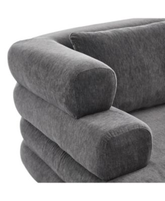 Streamdale Oversized Chaise Lounge 52.4" Modern Chenille Sofa Bed with Deep Seat, Black