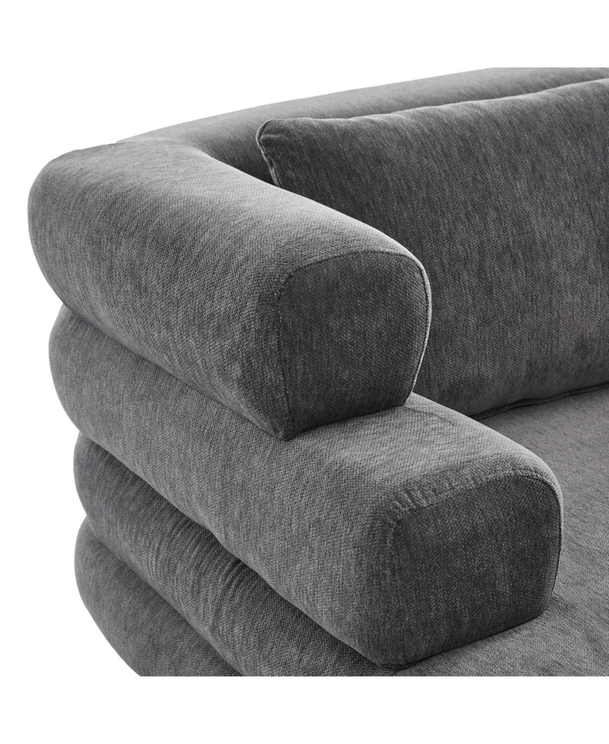 Streamdale Furniture Streamdale Oversized Chaise Lounge 52.4" Modern Chenille Sofa Bed with Deep Seat, Black