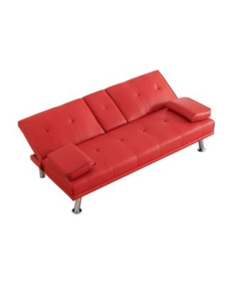 Red Multifunctional Double Folding Sofa Bed with Coffee Table