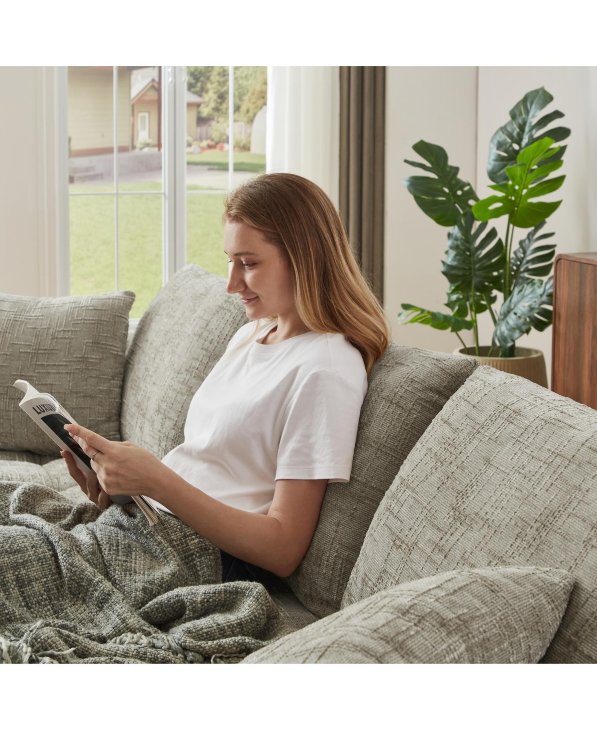 Streamdale Chenille L-Shape Luxury Sectional Oversized Sofa Sleeper Couch