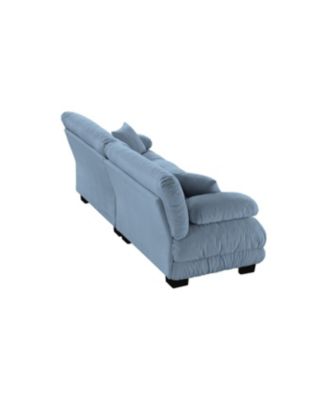 Cloud Couch 2 Seater Chenille Sofa with Pillows, Blue