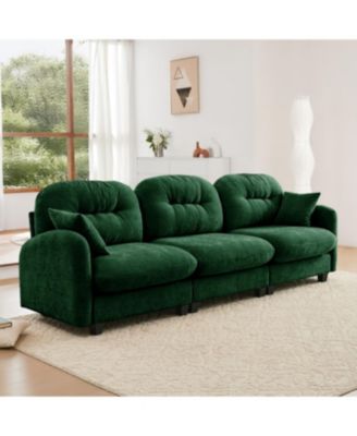 Streamdale Three-Seater Modular Sectional Couch, Soft Chenille Fabric, Green