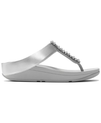 Women's Fino Imitation Pearls and Crystal Toe-Post Slip-On Sandals