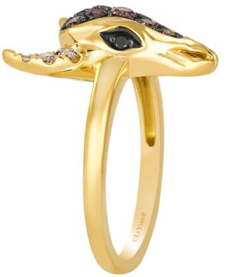 Chocolate (0.30 ct. t.w.), Nude (0.18 ct. t.w.) & Blackberry (0.03 ct. t.w.) Diamond Ring in 14k Honey Gold