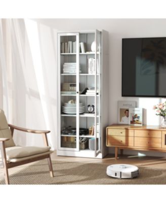 Kitchen Pantry Cabinet - 72" Tall Storage with 5 Adjustable Shelves, White