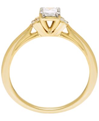 Diamond Princess Engagement Ring (1/4 ct. t.w.) in 10k Two Tone Gold