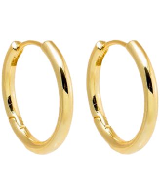 Solid Thin Rounded Gold-Plated Hoop Combo Set Earring