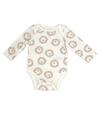 Baby Boys' and Girls' Lions Print Overall, Bodysuit and Cap, 3-Piece Set