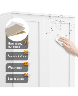 71.2"H Storage Cabinet with 2 Doors and Adjustable Shelf, MDF, for Bathroom or Office Use