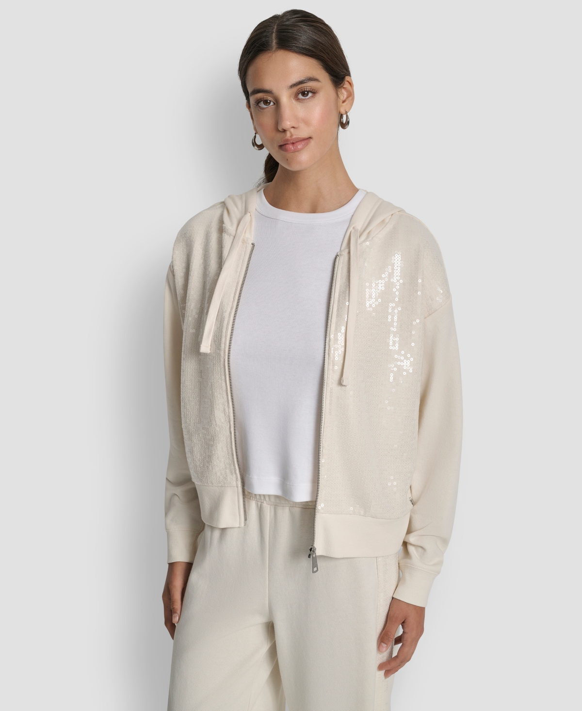 Dkny Jeans Women's Sequin Detail Long-Sleeve Jacket