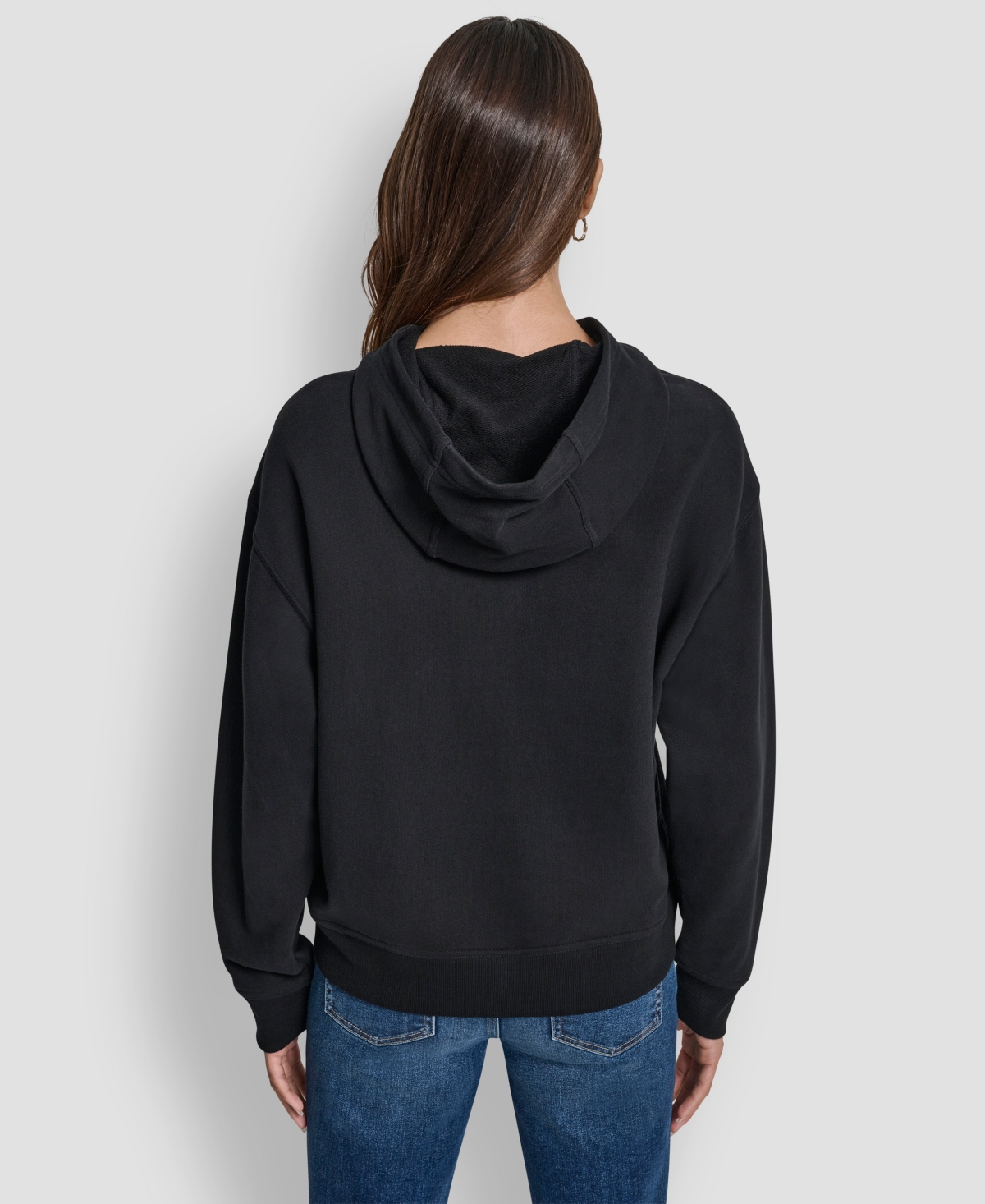 Dkny Jeans Women's Applique Chainstitch Logo Hoodie