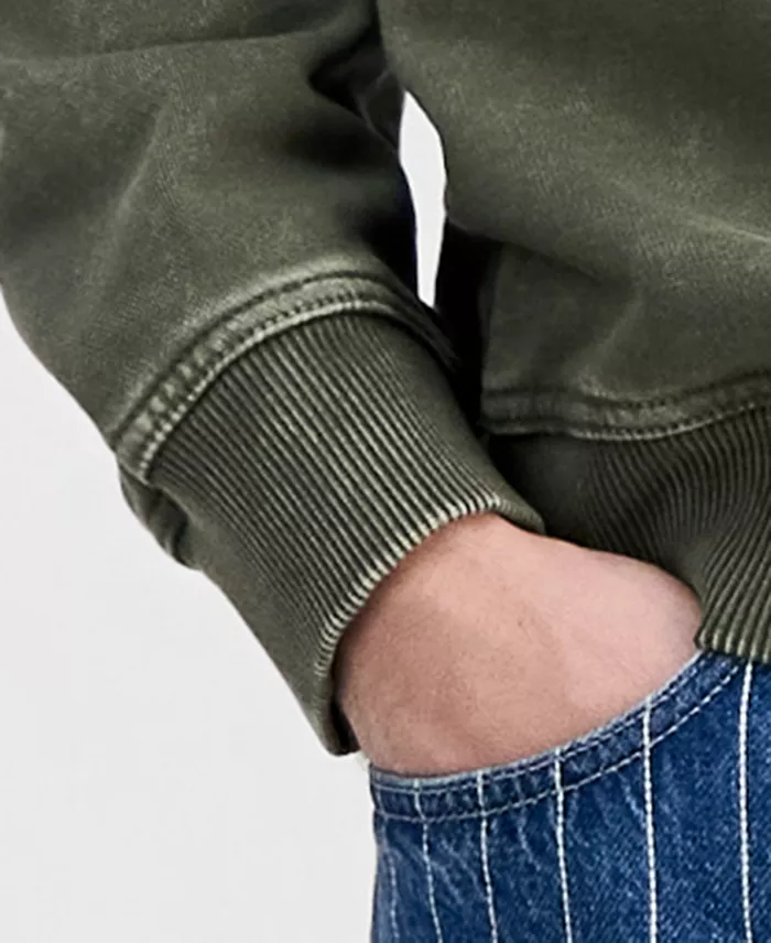 Men's Distressed Logo Quarter-Zip Sweater - thumbnail 5