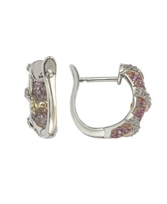 Sterling Silver Sapphire Pave Wrapped Heggie Earrings.