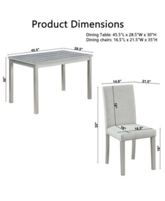 5-Piece Crystal Accent Wood Dining Set with Rectangular Kitchen Table and 4 Upholstered Chairs