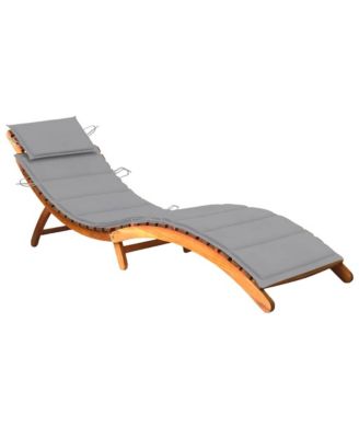 Sunlounger Wooden Solid Acacia wood Standard Foldable