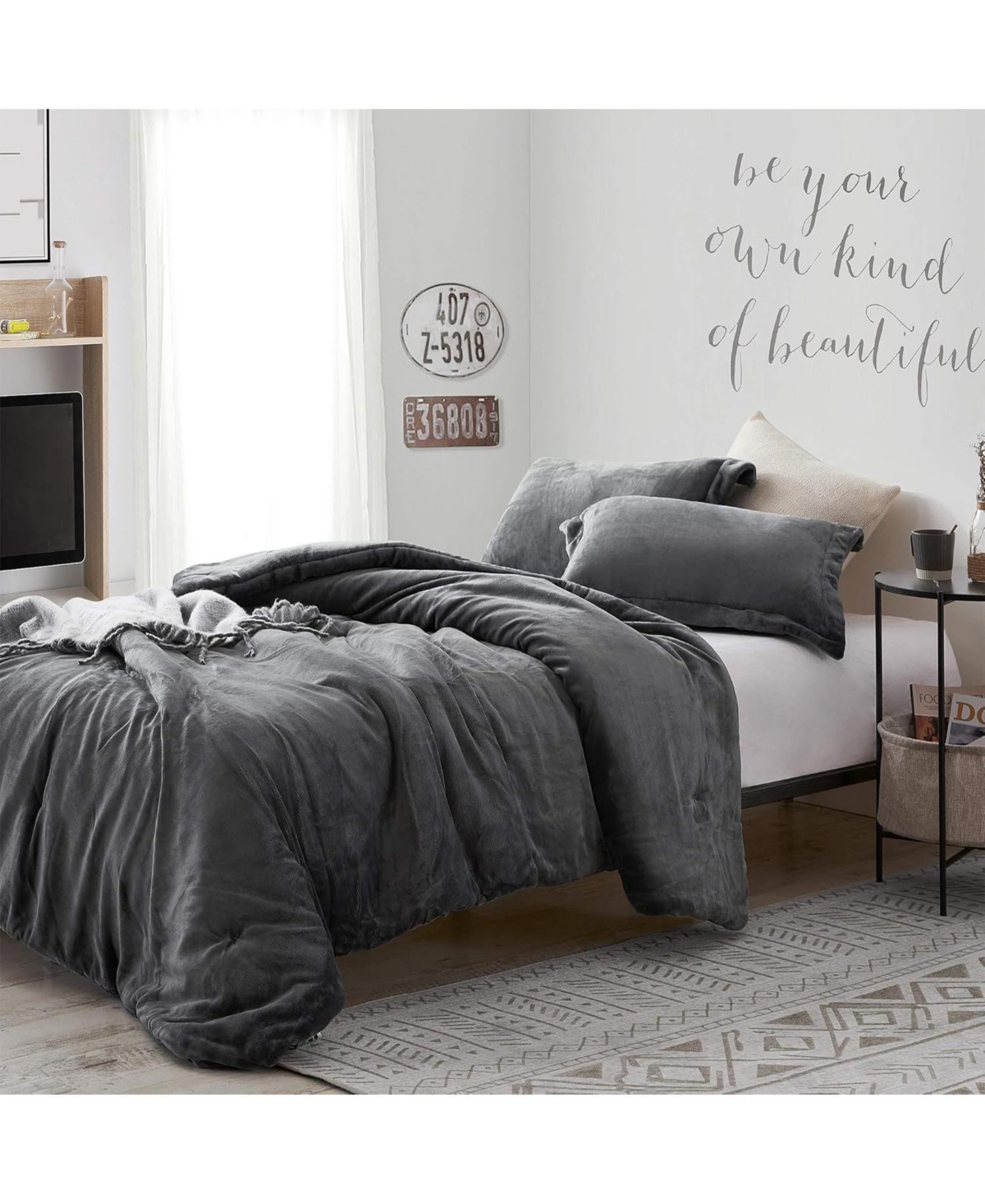 Coma Inducer Oversized Comforter Set - The Original Plush - Steel Gray , Twin Xl