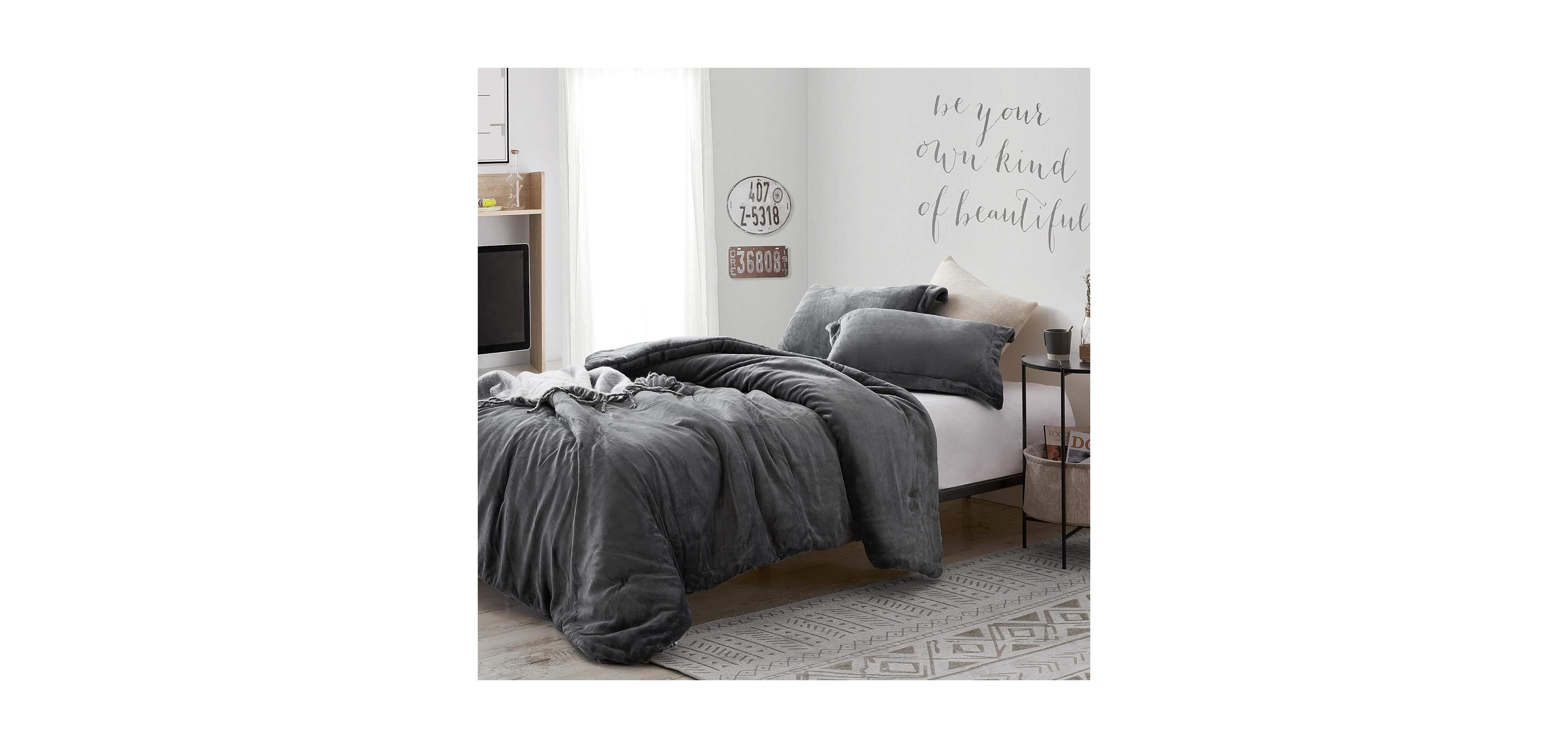 Coma Inducer Oversized Comforter Set - The Original Plush - Steel Gray , Twin Xl