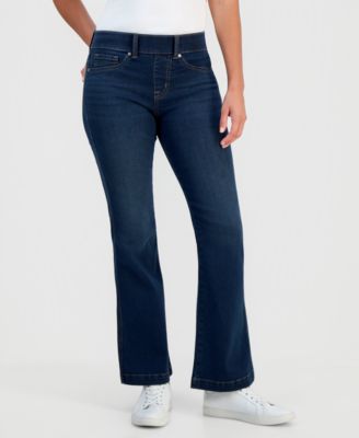 Petite Pull-On Shaping High-Rise Bootcut Jeans