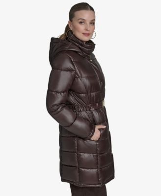Women's Stand Collar Belted Puffer Coat
